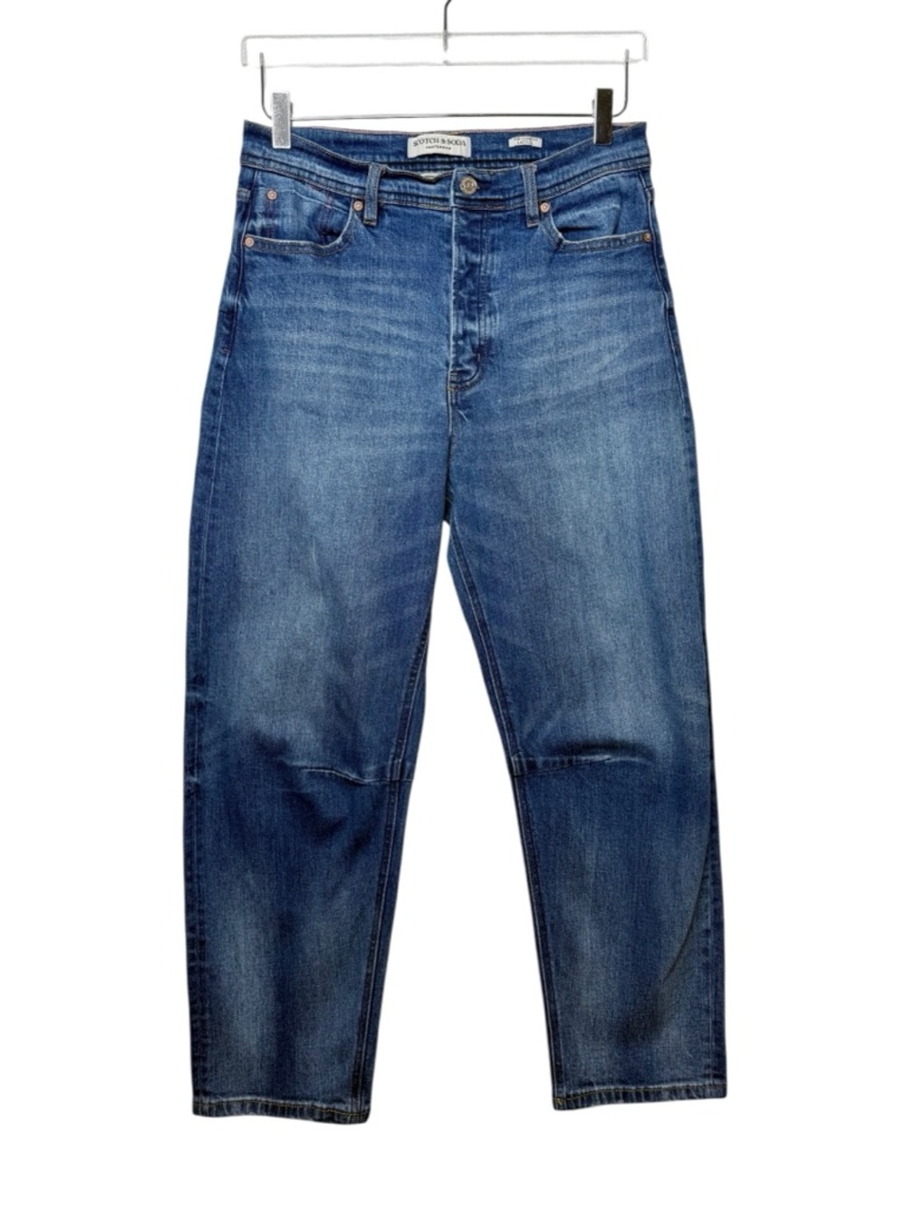 Scotch & Soda The Current L’Actual High Rise Barrel Leg Jeans Blue Sz 28
